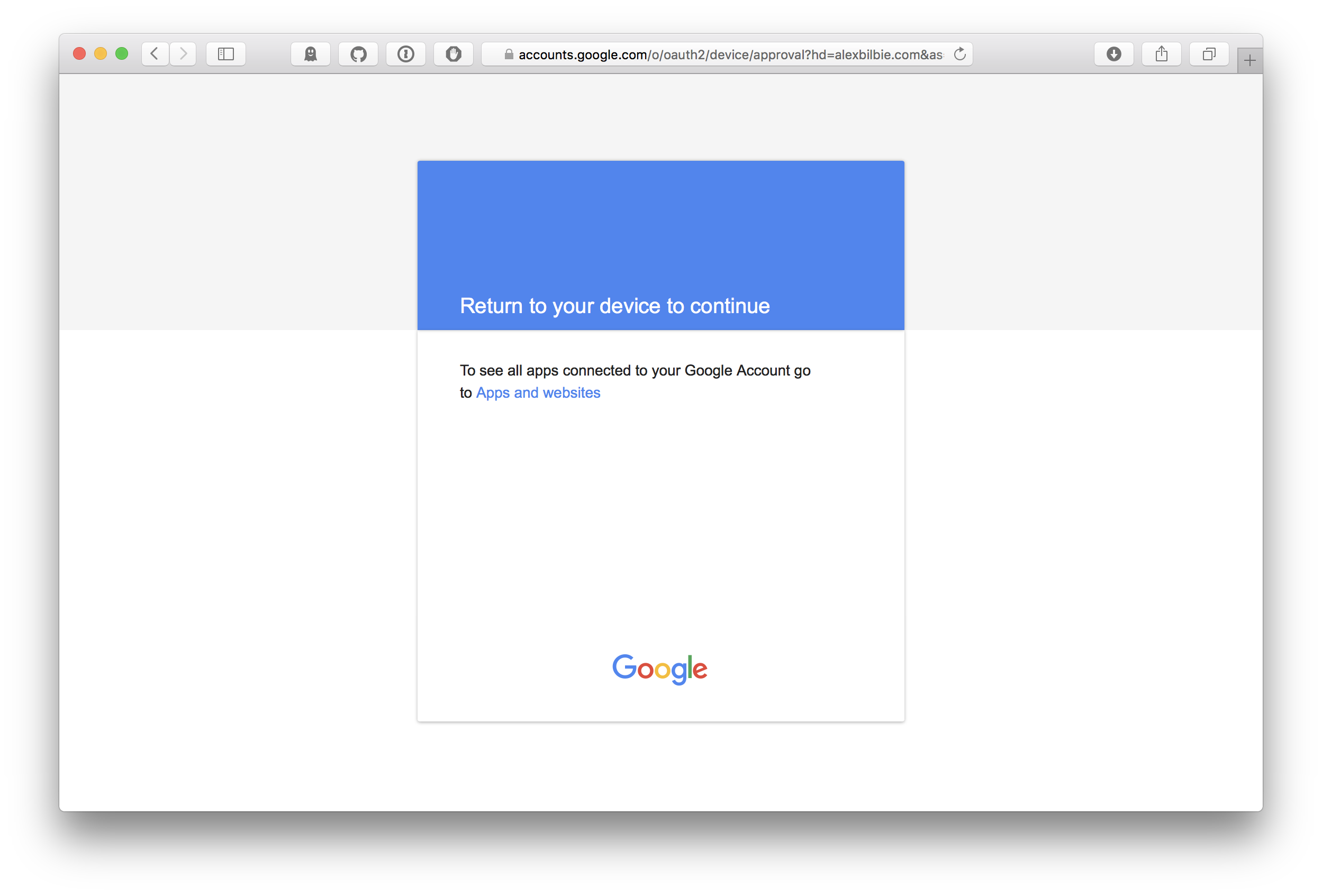 Return to your device to continue message